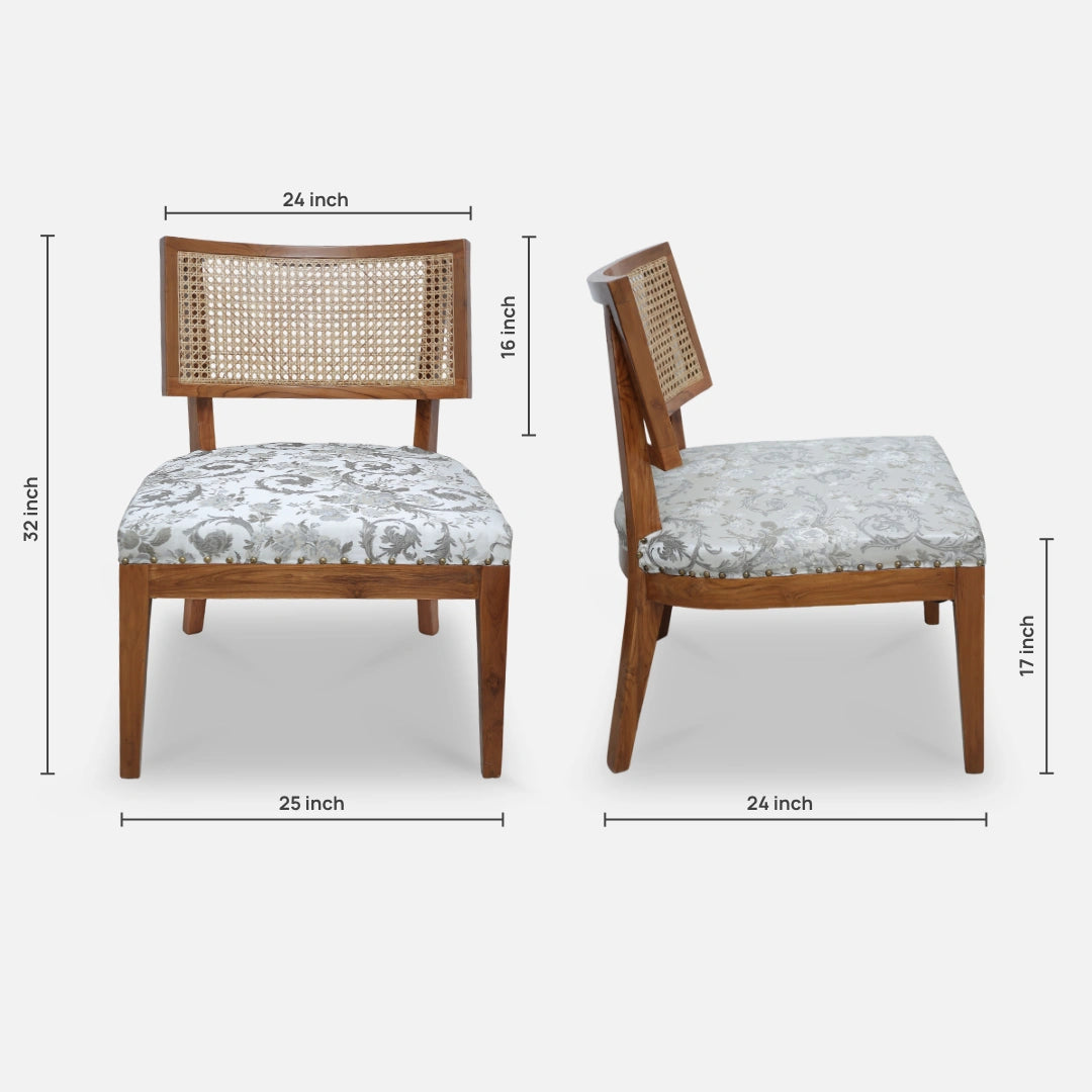 dimensions of Liora Teak Wood Loung Chair (Teak) 