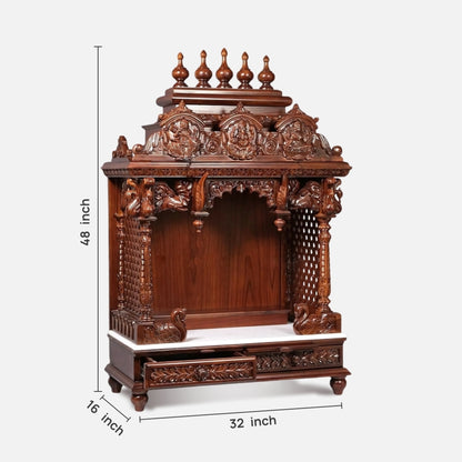 dimensions  of Maitri Teak Wood Mandir (Brown) 