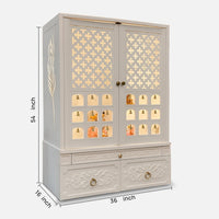 dimensions of Mantralaya Teak Wood Mandir (White) 