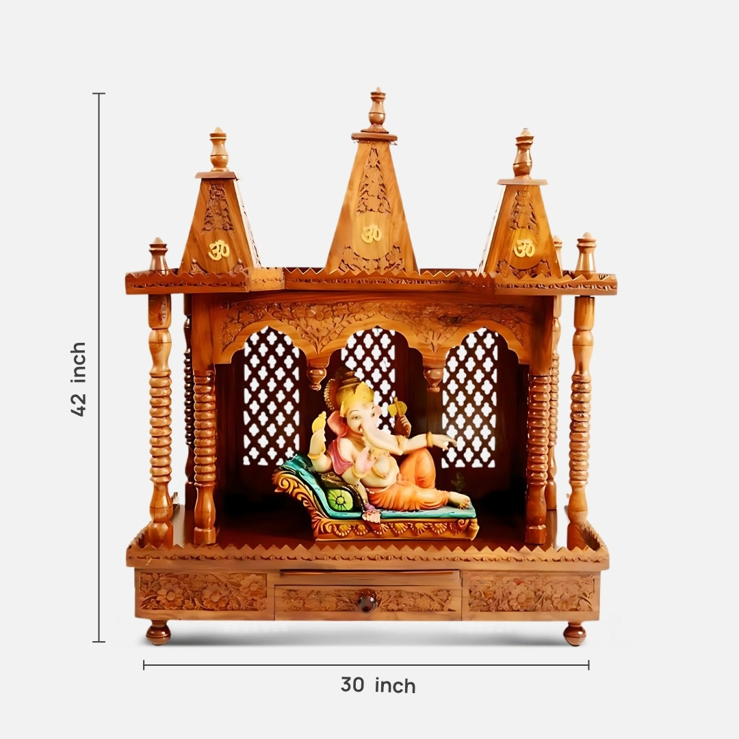 dimensions of  Meenakshi Teak Wood Mandir (Teak) 