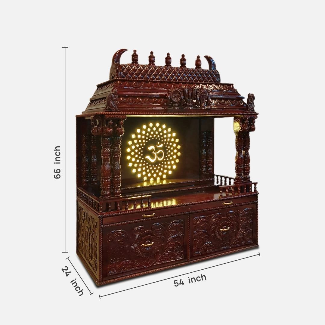 dimensions  of Omprabha Teak Wood Mandap (Brown) 