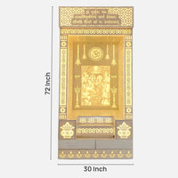 dimensions of Prathesh Wooden Corian Mandir (White)