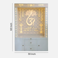dimensions of Raghvika Wooden Corian Mandir (White)