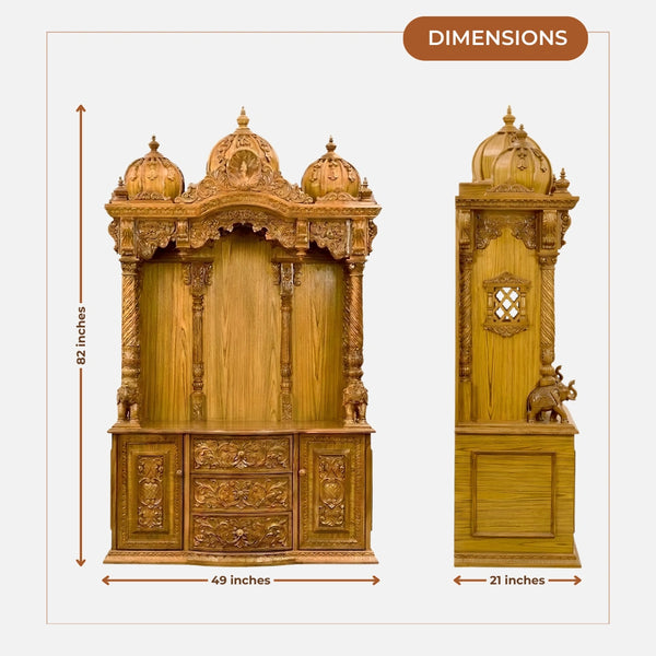 dimensions of Rameswaram Teak Wood Mandap (Teak) 