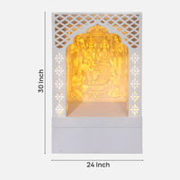 dimensions of Ramved Wooden Corian Mandir (White)