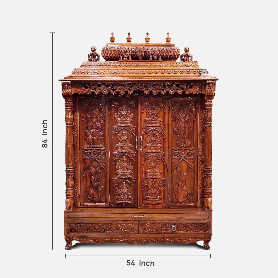 dimensions  of  Riddhi Teak Wood Mandir (Teak) 