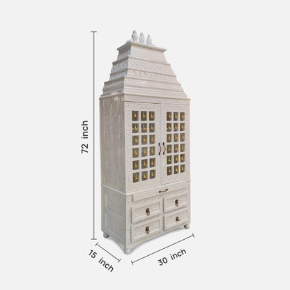 dimensions of Samarpan Teak Wood Mandap (White) 