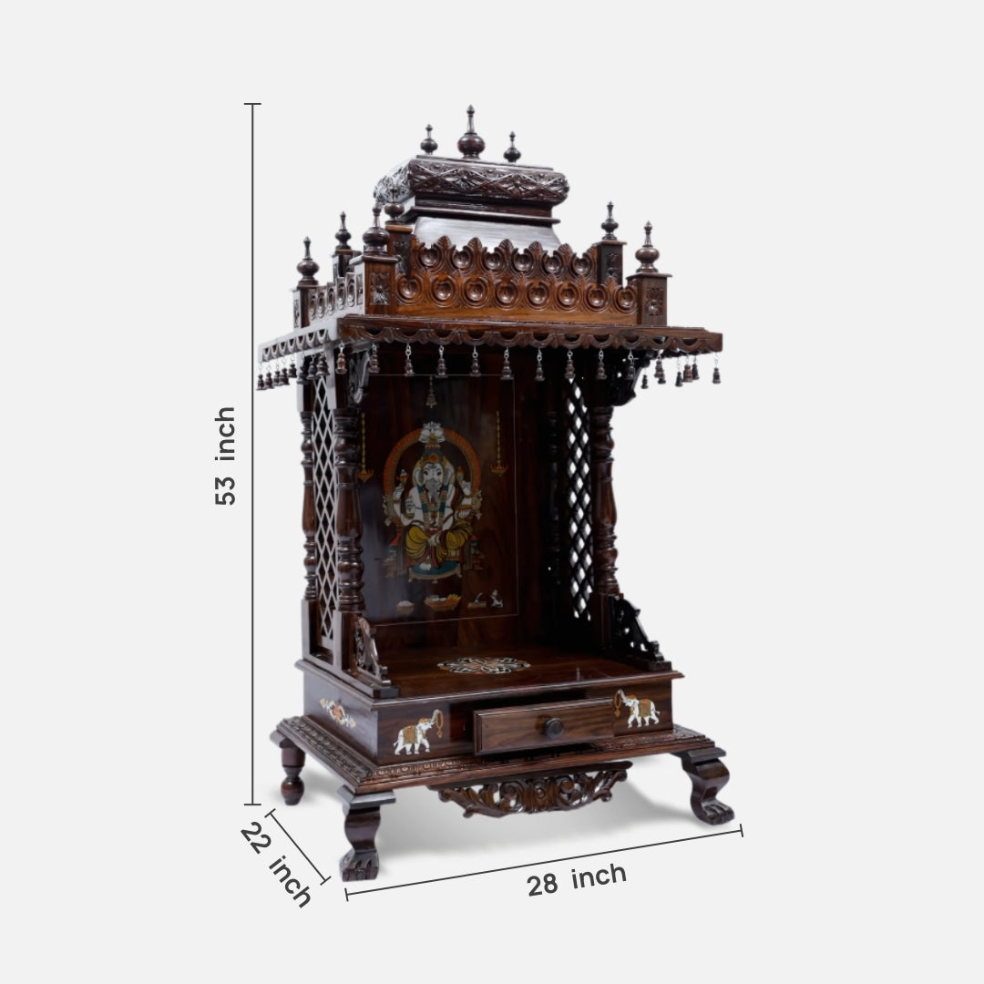 dimensions  of Sannidhi Teak Wood Mandir (Brown) 