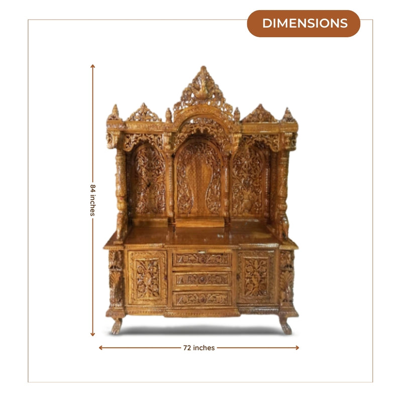 dimensions of Santosham Teak Wood Mandap (Teak) 