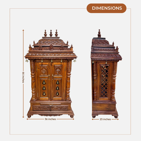 dimensions of Sara Teak Wood Mandap (Teak) 