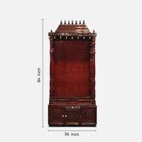 dimensions of Sudarshan Teak Wood Mandap (Brown) 