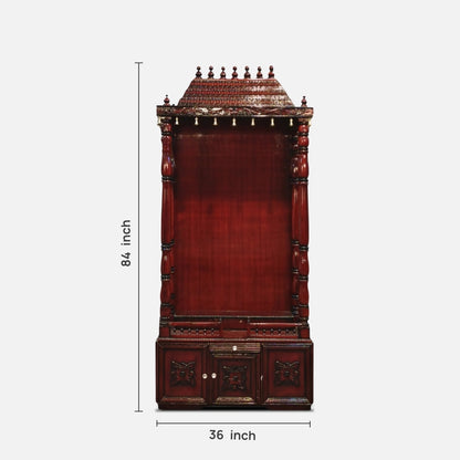 dimensions of Sudarshan Teak Wood Mandap (Brown) 