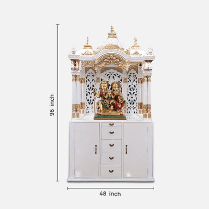 dimensions of Sudhakar Teak Wood Mandap (White Gold) 