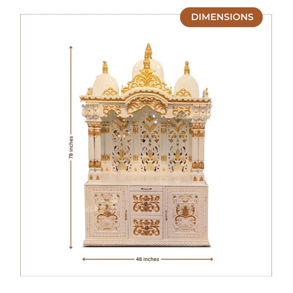 dimensions of Suryansh Teak Wood Mandap (White Gold) 