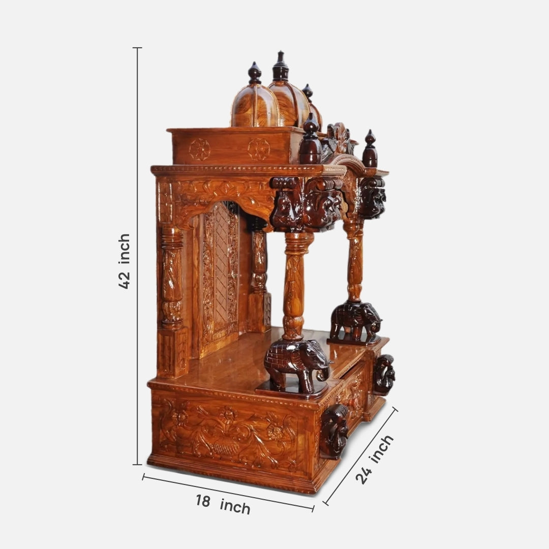 dimensions  of Triveni Teak Wood Mandap (Teak) 