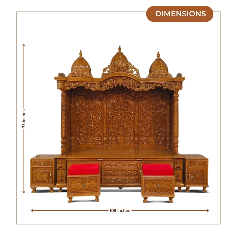 dimensions of Vandanika Teak Wood Mandap (Teak)