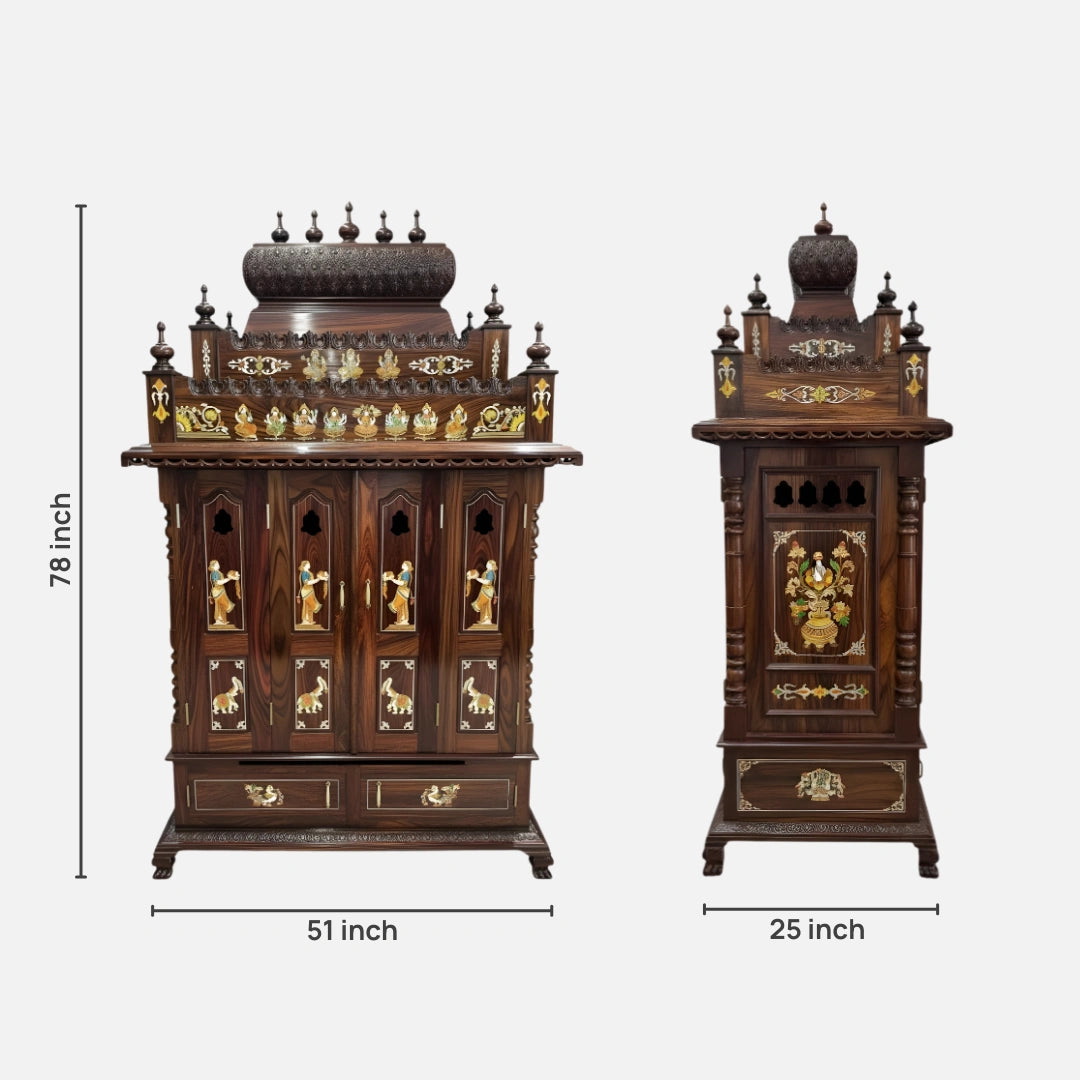  dimensions of Vedaroop Teak wood Mandap (Brown)