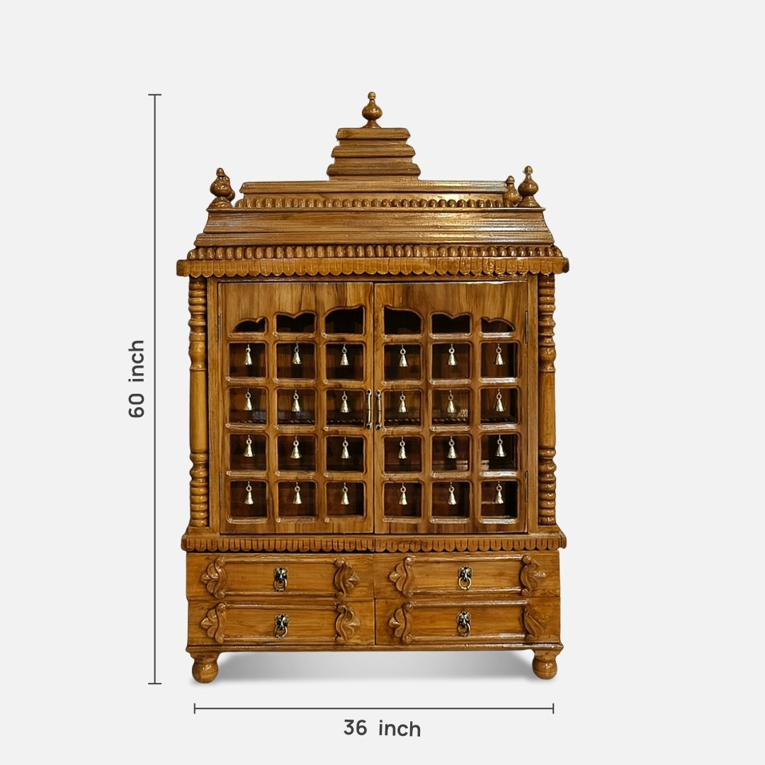 dimensions  of Vibhuti Teak Wood Mandap (Teak) 