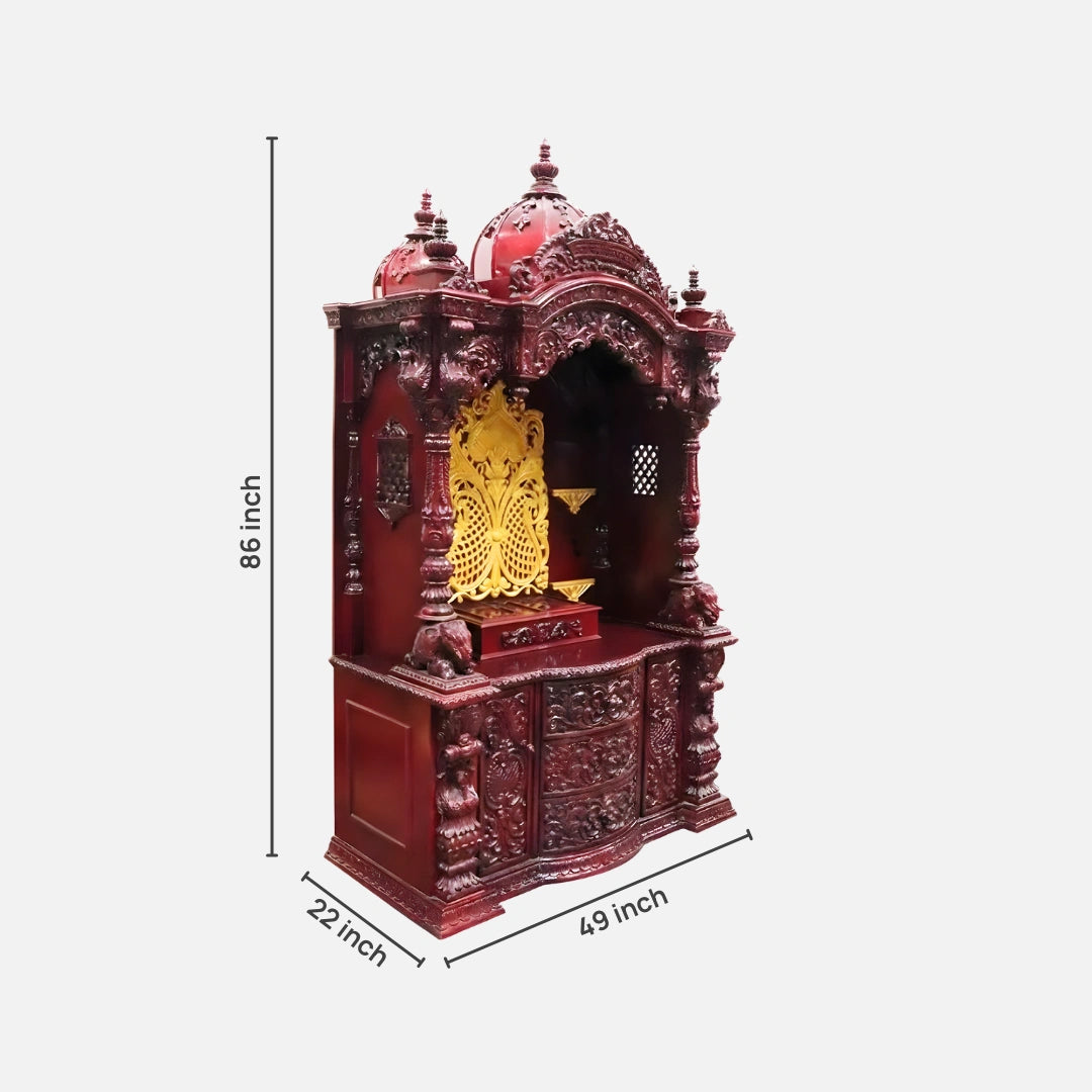 dimensions of Vivaan Teak Wood Mandap (Cherry) 