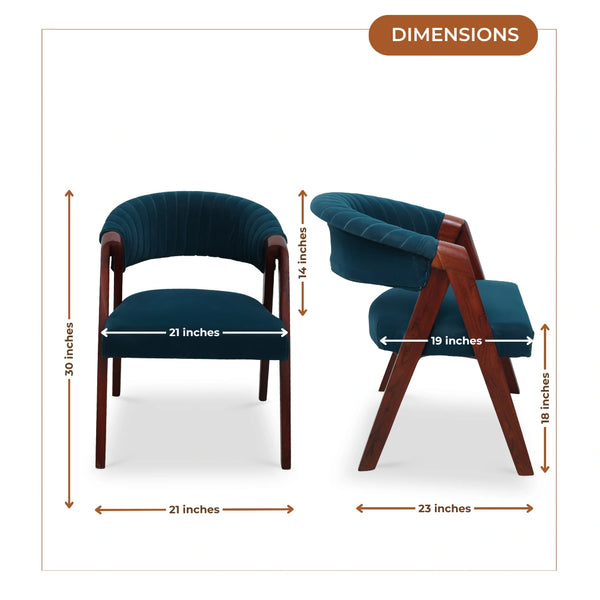 dimensions of Ziva Teak Wood Arm Chairs (Brown)  