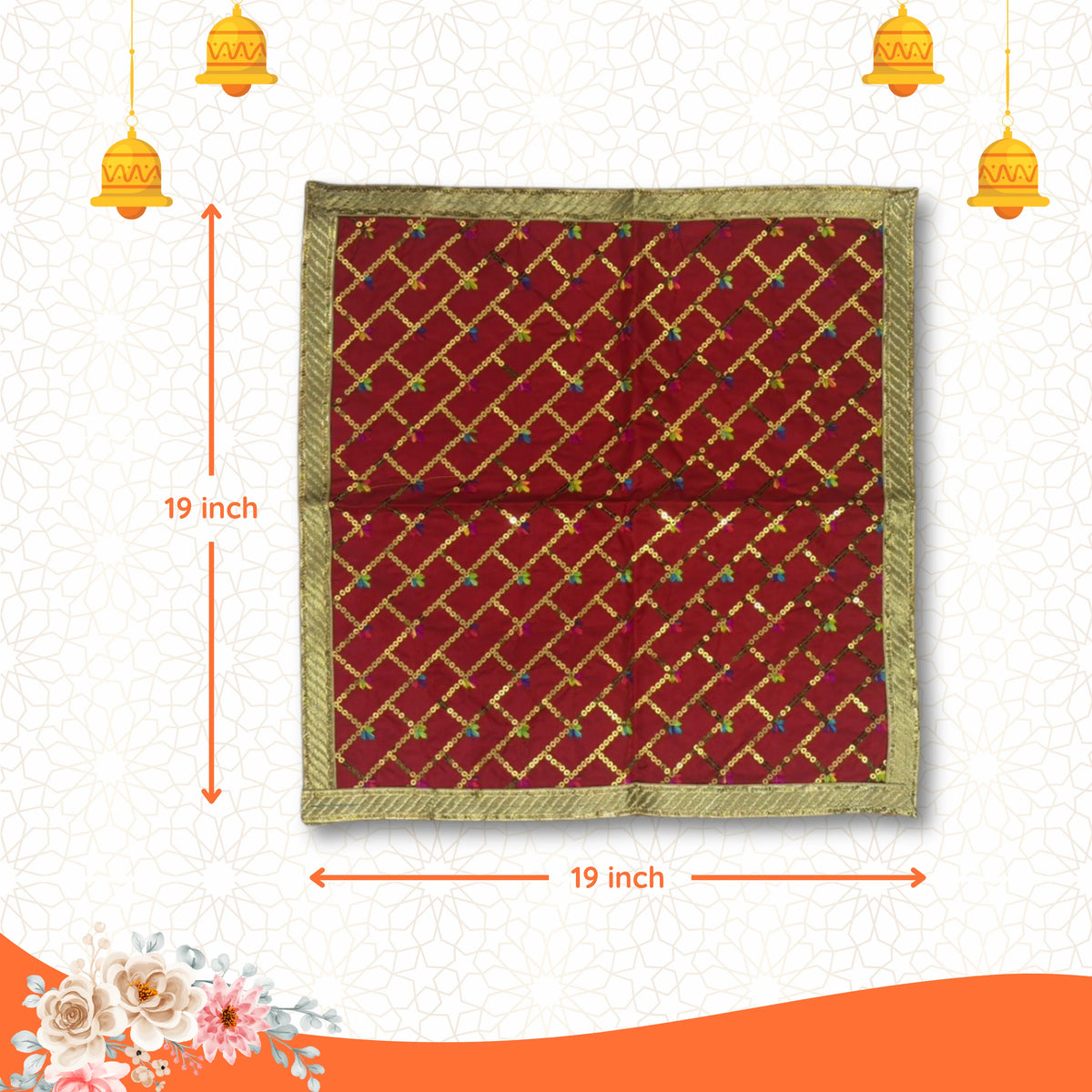 Red Designer Pooja Aasan dimensions 