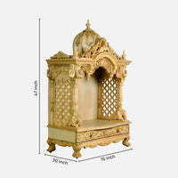 dimensions  of Someshwara Teak Wood Mandir (gold) 