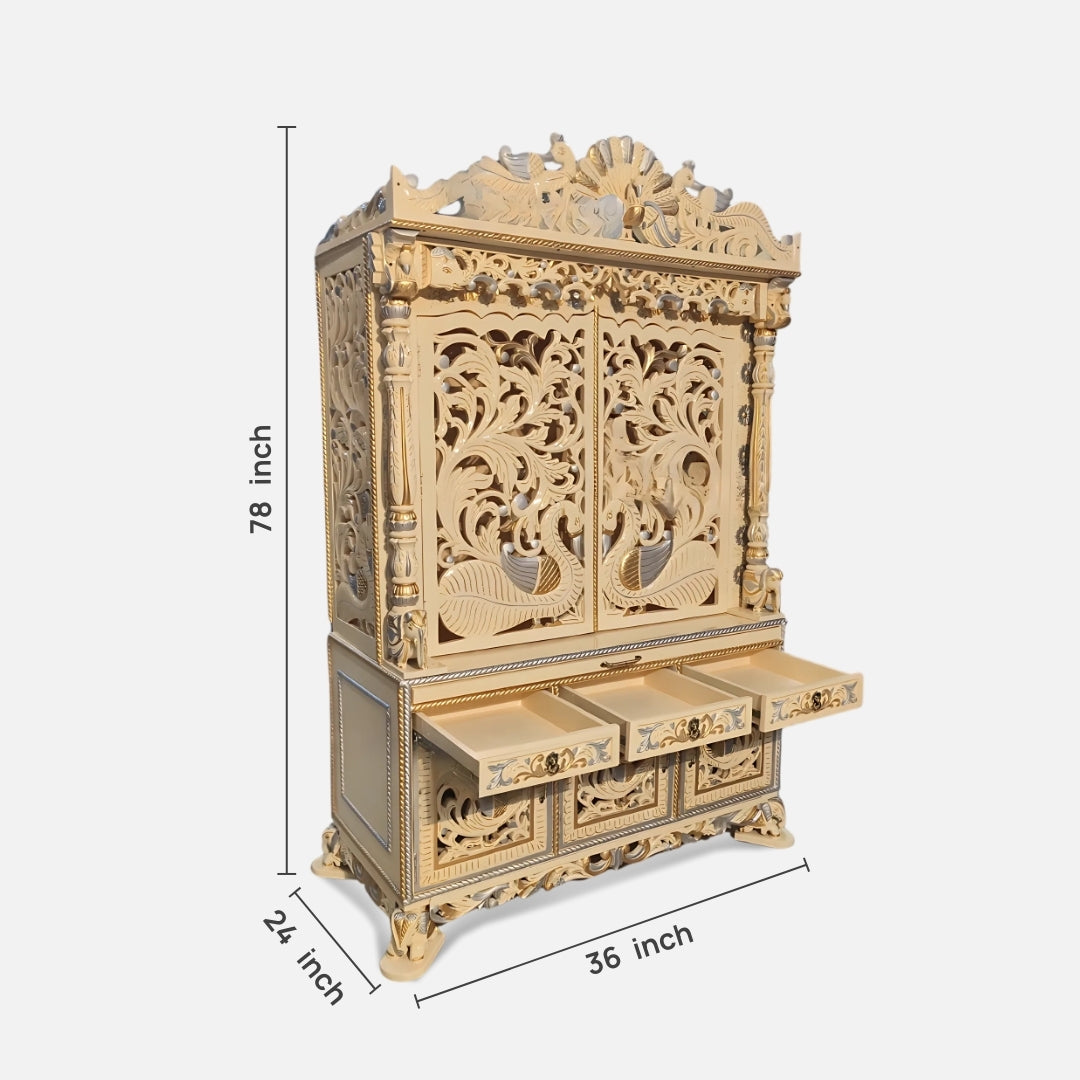 dimensions  of Sukriti Teak Wood Mandap (Gold) dimensions 