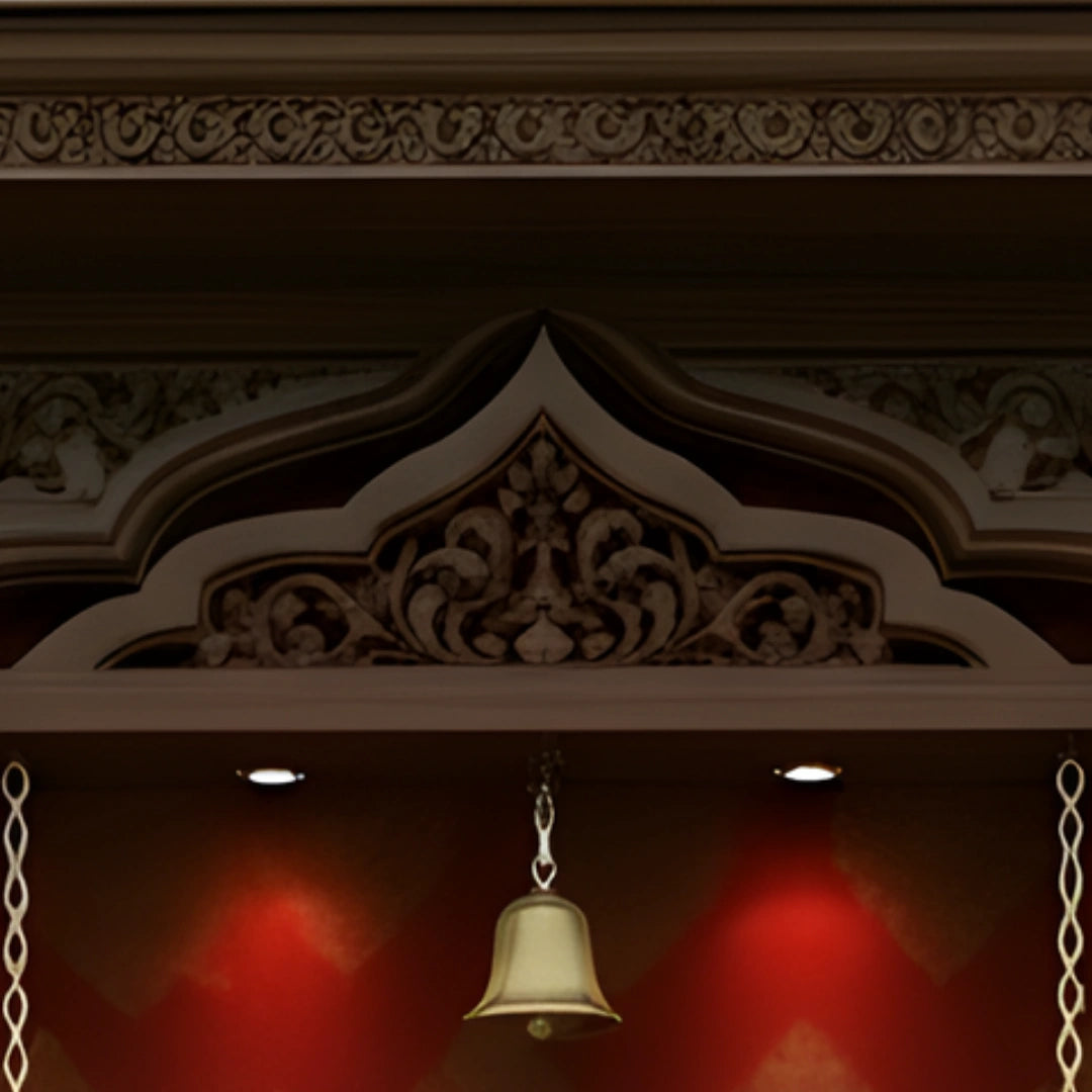 dimensios of Ghantika Teak Wood Mandap (Brown) close view 