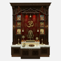 dimensios of Ghantika Teak Wood Mandap (Brown) front view 