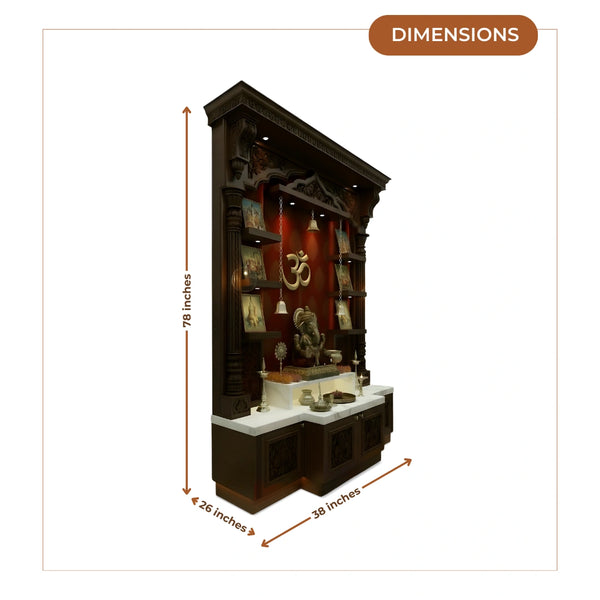 dimensios of Ghantika Teak Wood Mandap (Brown)