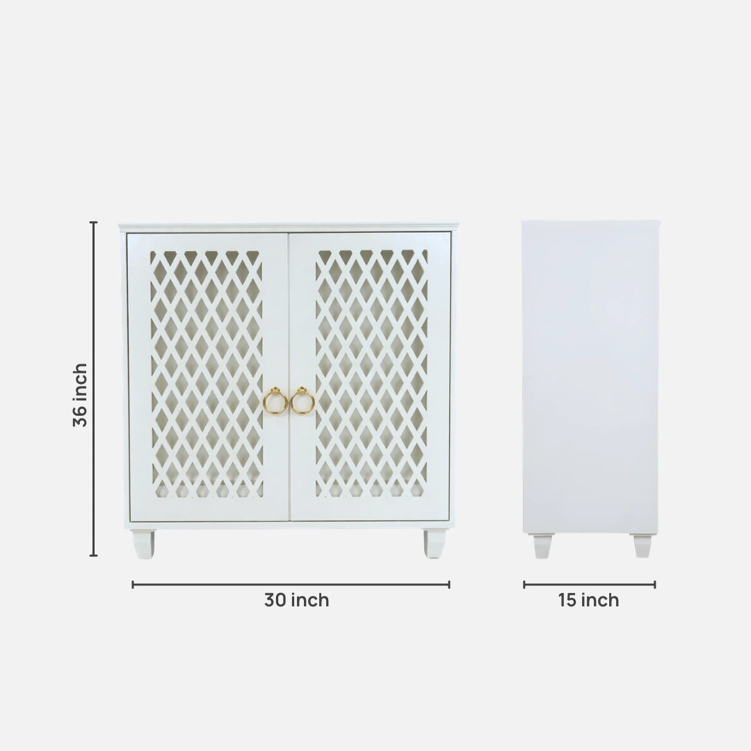 dimensiosns of jeevan Teak Wood Mandir (White)  