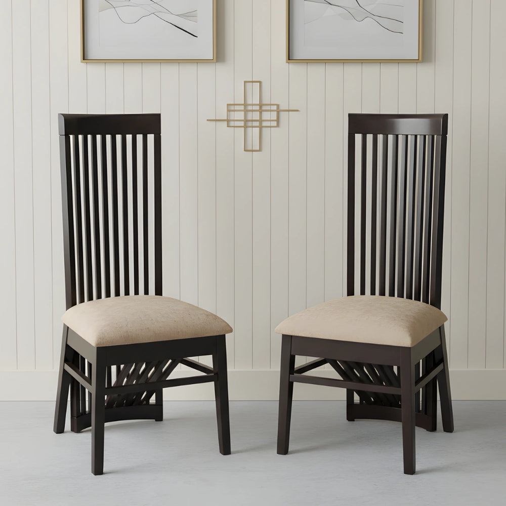 Elstra Teak Wood Dining Chair (Brown Gold)