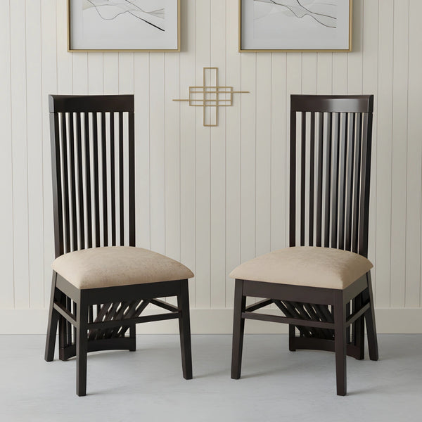 Elstra Teak Wood Dining Chair (Brown Gold)