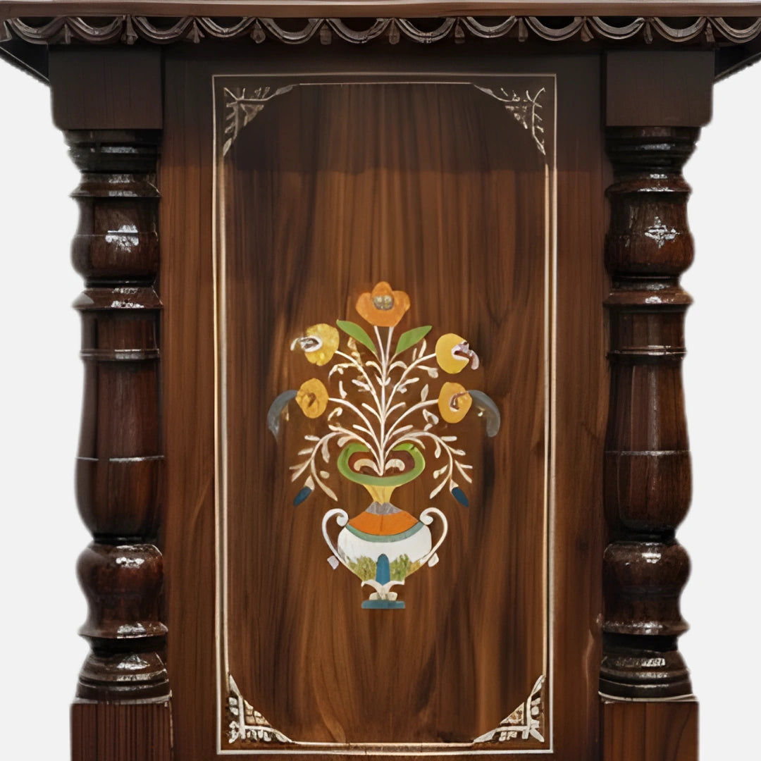 dome view  of  Shuchita Teak Wood Mandap (Brown)