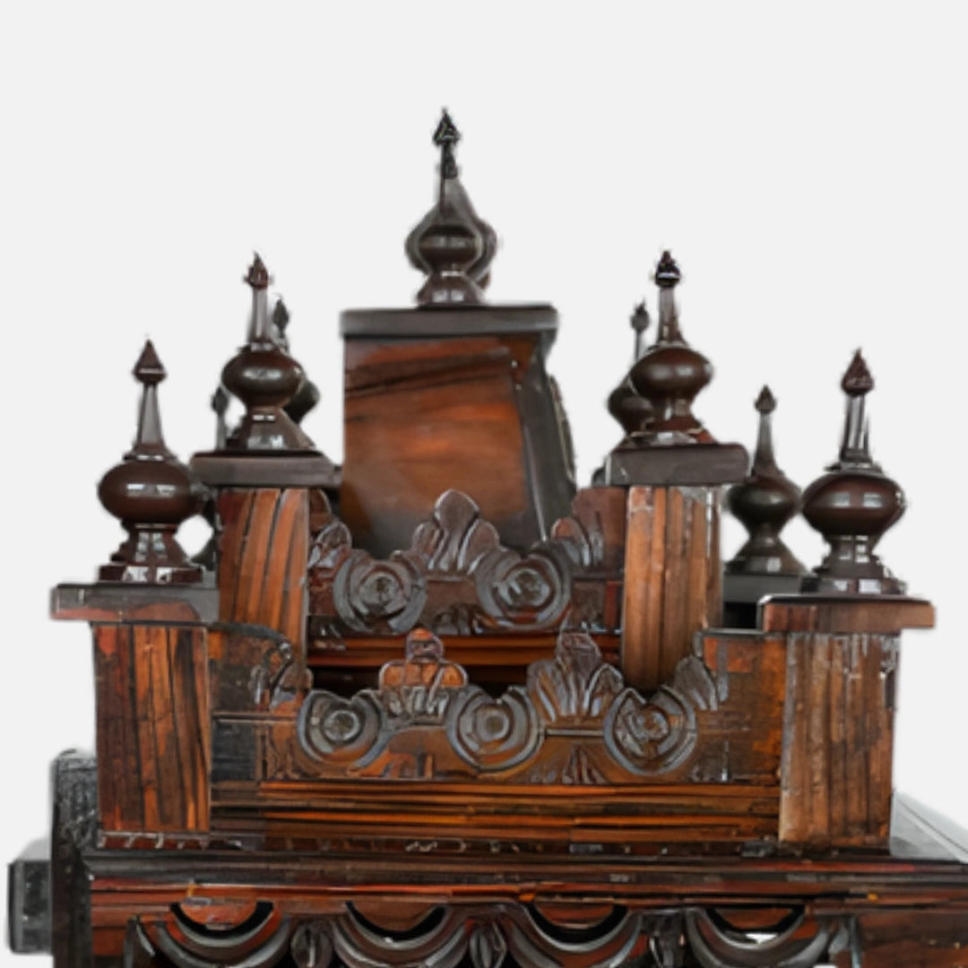 dome view of Meera Teak Wood Mandir (Brown) 