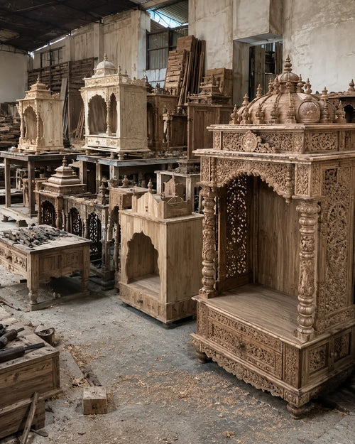 wooden temples in DZYN Factory