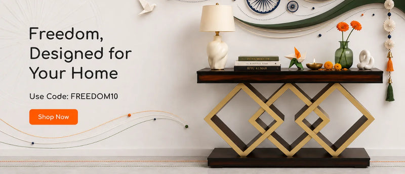 freedom sale console table banner