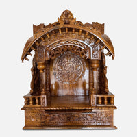 front view Suchetana Teak Wood Mandir (Teak) 