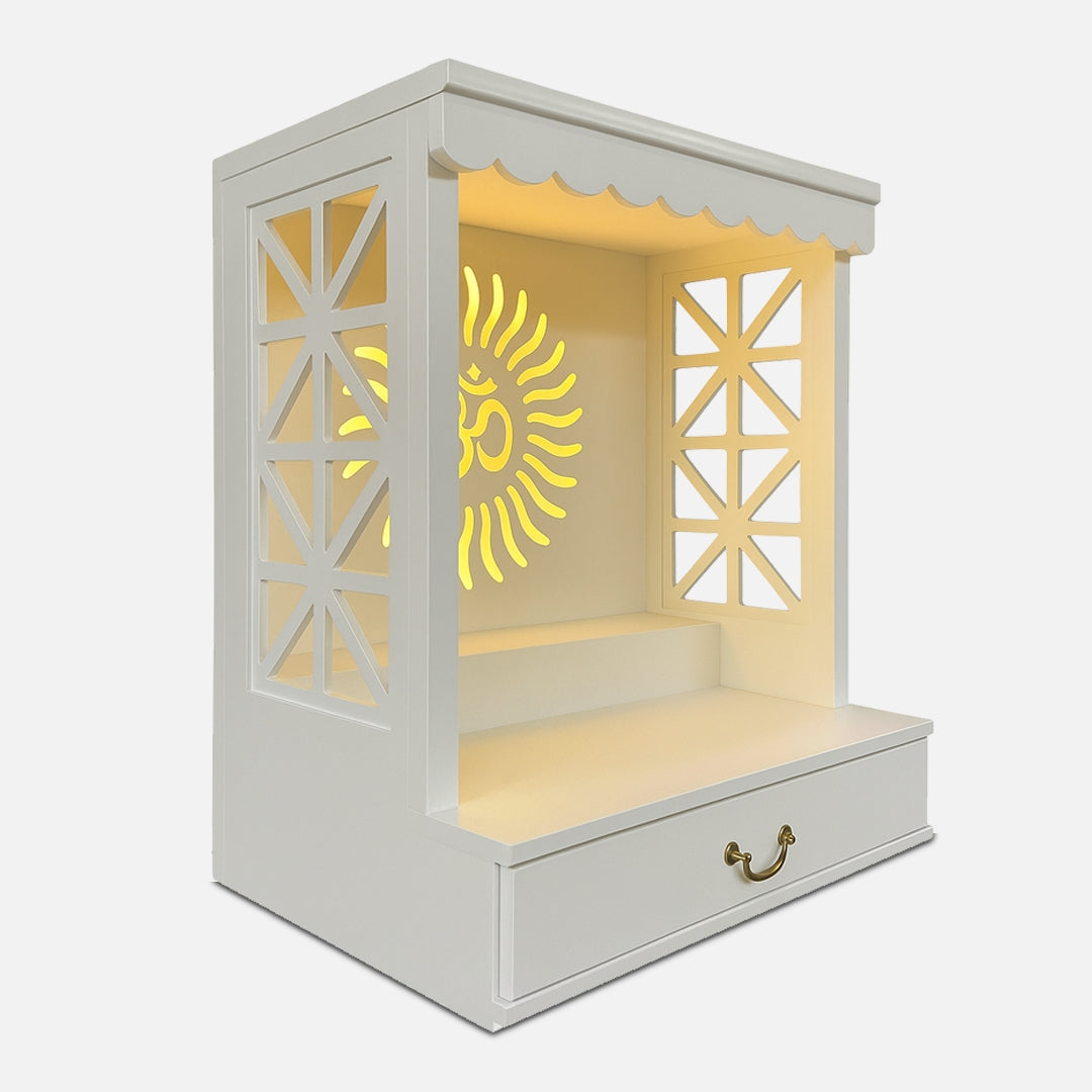 front view of Girivasa Teak Wood Mandap (White) 