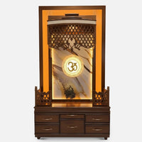 front view of  Shripadam Teak Wood Mandap (Brown)