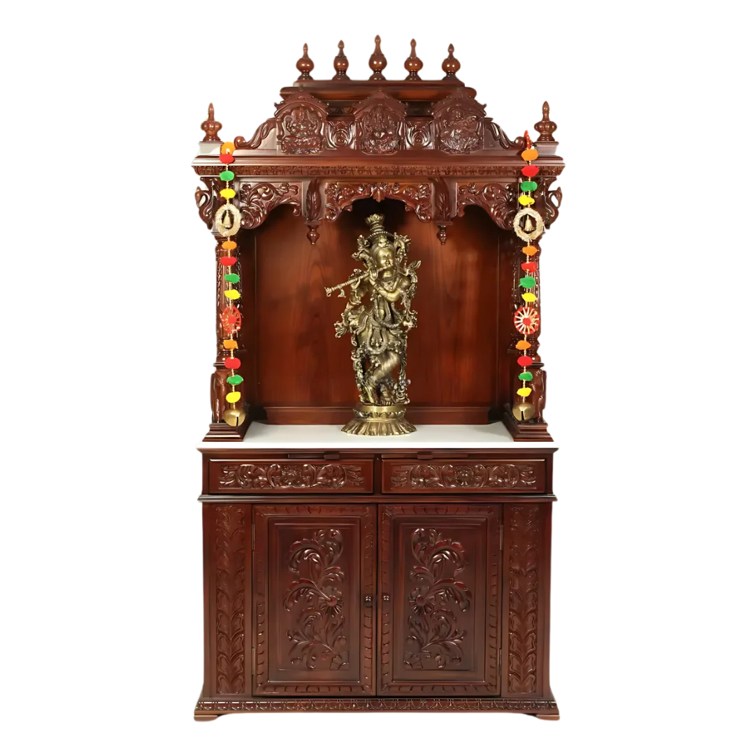 Vansidhar Teak Wood Mandap (Brown) front view