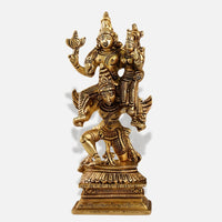 front view  of Vishnu Lakshmi on Garuda Brass Idol