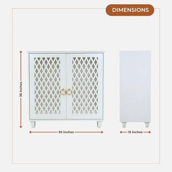 jeevan Teak Wood Mandir (White)  dmensiosns