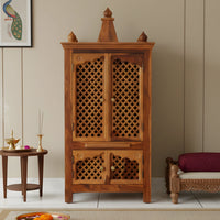 lifestyel view  of Omvara Teak Wood Mandir 