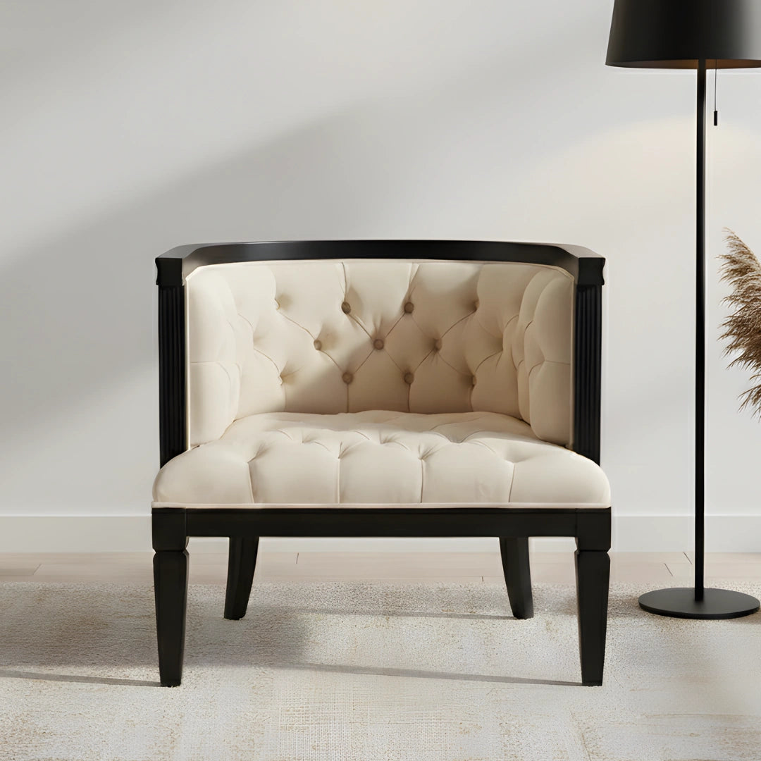 lifestyel view of Sienna Curved Lounge Chair (Black)