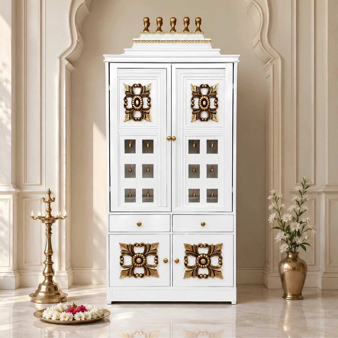 Devkosh Teak Wood Mandap (White) Lifestyle image