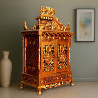 lifestyle image  of Archisha Teak Wood Mandap (Gold) 