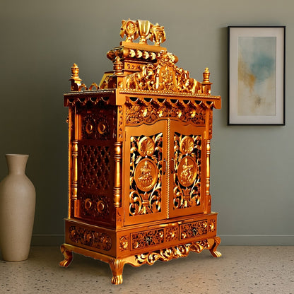 lifestyle image  of Archisha Teak Wood Mandap (Gold) 