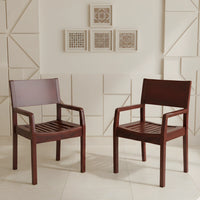 lifestyle image of Raviso Teak Wood Bedroom Chairs (Brown) 