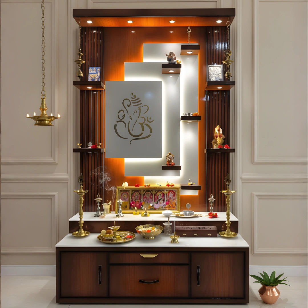 With Decorative Side Shelves